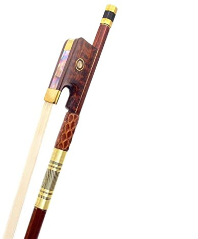 Geigenbogen 1PCS Starker Schlangenwood Briefholz Viola Bogen, Weißer Rosshaar -Pferdeschwanz, Briefholzfrosch