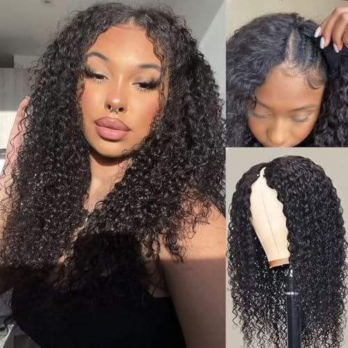 V Part Wig Human Hair für Frauen 10A Upgraded U Part Wig Naturfarbig 150% Dichte V-Form Halbwig