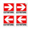 Adesivi frecce indicazione estintore, misura 15 x 15 cm, frecce adesive in vinile, tutte le direzioni tot. 4 pz.