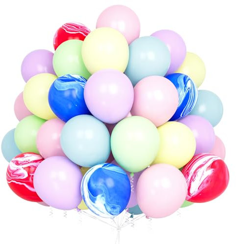 Luftballons Pastell Bunt 60 Stück Pastellfarben Geburtstagsdeko Macaron Helium Ballon Bunte Regenbogen Deko Kindergeburtstag Hochzeit Babyparty Deko