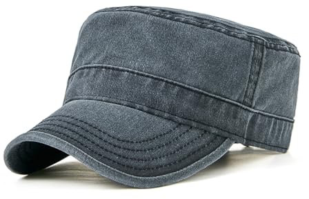 YAMEE Militär Cap - Klassische Vintage Unisex Denim Baseball Basecap, verstellbar für Herren und Damen mit Sonnenschutz, aus Baumwolle