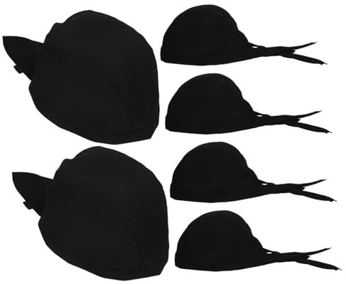 GLSTOY 6 Piezas Sombrero de Cocinero Gorro Cocinero Gorros Cocinero Trajes para niños redecilla hiyab Corbatas para Hombres Gorros de Chef de Tela de algodón Gorras de Cocinero Unisex