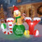 Vintoney Weihnachtsaufblasbares Lebkuchenmann Aufblasbares Rotierenden LED Lichtern Yard Dekoration Schneeball Schlauchboote Drinnen Draußen Weihnachtsdekorationen