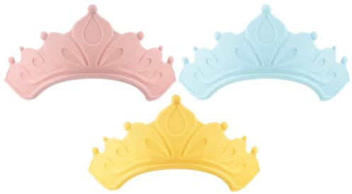 FRCOLOR 3stücke Shampoo Haube Verstellbare Wasserblockierende Duschhaube Für Junge Mädchen Schutz Beim Haarewaschen Bunte Badekronen Für Stressfreies Baden
