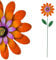 Spetebo Metall Gartenstecker Blume orange - 90 x 25 cm - Gartendeko Blumenstecker bunt - Garten Deko Beetstecker Gartenstecker Gartenstab Metallblume Pflanzenstecker Blumenstab Frühlingsdeko