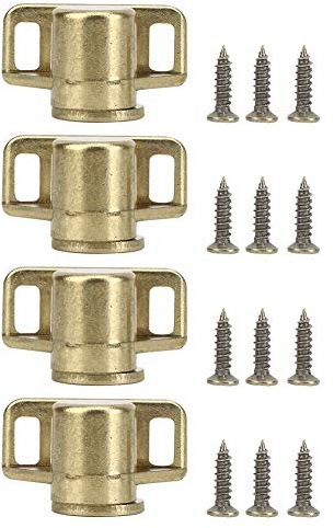 4 Sets Zinklegierung, Gold, Antik-Stil, magnetische Schranktürschnäpper, Hardware-Zubehör für Schrank, Kleiderschrank, TV-Schrank, Türschließer, langlebiges