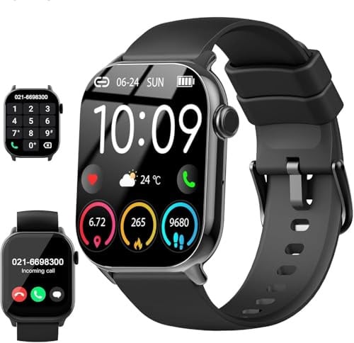 uaue Smartwatch Herren Damen, 1,96 HD Smartwatch Damen mit Telefonfunktion, Smart Watch Fitnessuhr 113+ Sportmodi, IP68 Wasserdicht, Sportuhr mit Herzfrequenz