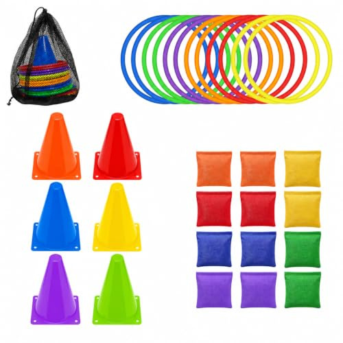 CAIXIANGYU Outdoor Spiele für Kinder, 3 in 1 Carnival Games Set | Ring Toss Game for Kids, für Geburtstagsfeiern, Schulsport, Gartenpartys und Familienfeiern
