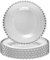 Set of 6 Bella Perle Glass Dessert Plates with Beaded Edge Alfresco Dining Tableware