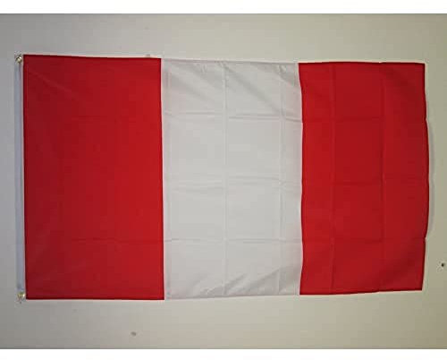 AZ FLAG - Flagge Peru Ohne Wappen - 90x60 cm - Peruanische Fahne 100% Polyester mit Messing-Ösen - 50g