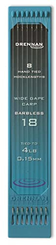 Drennan Hooks to Nylon Plate Length 6 inch Wide Gape Carp Size 18