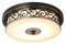 Kairry Amerikanische Retro Deckenleuchte LED schwarz hohl Eisen geschnitzt kreisförmiges Glaslicht ländliche Wohnlicht Deckenleuchte
