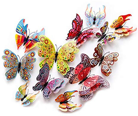 Koolemon 100 farbige Push Pin Zeichnen Karte Pins Pinnwand Büro Schule Zeichenbrett. 3D Butterfly