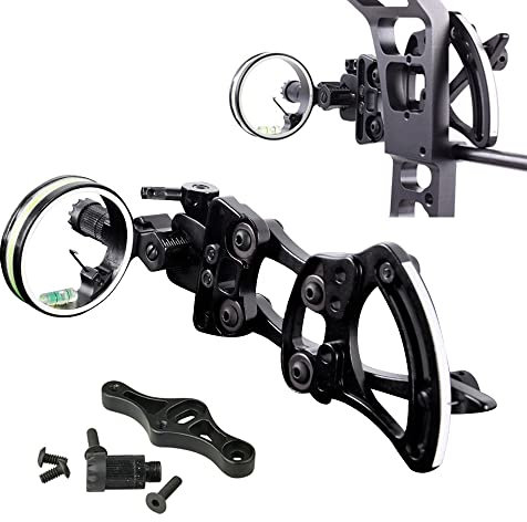 MILAEM Bogenschießen Bogen Visier 1-Pin Compound Bogen Visier Micro Einstellbar Jagdvisier für Bogensport Jagd im Freien (Schwarz)