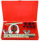 Rohr-Bördelwerkzeug-Set, 9-teilig, Bremsschlauch-Reparatur-Set, Stahlrohr-Bördelset, inkl. Klemm-Spreiz-Stanzformen, mit rotem Aufbewahrungskoffer