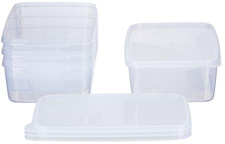 MiraHome Gefrierdosen 4x3L rechteckig durchsichtig – Vorratsdosen mit Deckel luftdicht – Transparente Frischhaltedosen – Aufbewahrungsbox Küche für Mealprep & Organisation – Austrian Quality
