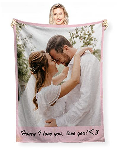 Personalised Photo Blanket with Own Photo Text Collage, Fotodecke, Personalisierte Decke mit Foto, Friends, Family, Father, Mother, Children, Gift for Birthday, Christmas, Wedding, Anniversary