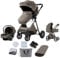 Prokoke Kinderwagen 3 in 1, Kinderwagen Set Einem Klick Faltbar, Kombikinderwagen 3 in 1 mit Umkehrbarem Zwei-Wege-Schub, Buggy Rahmen Aluminiumlegierung Baby Kleinkind Neugeborene (225 Chocolate)