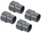PATIKIL 3 Stück PVC Reduzierung Rohr Verschraubung 50x40mm Gerade Kupplung Adapter Stecker Grau