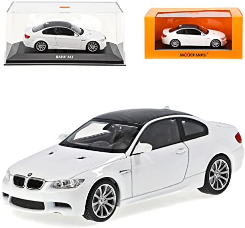 alles-meine.de GmbH B-M-W 3er M3 E92 Coupe Weiss 2005-2013 1/43 Minichamps Maxichamps Modell Auto mit individiuellem Wunschkennzeichen