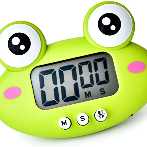 Kitchen Timer,Digital Kitchen Timer Magnetic,Cute Cartoon Animal Digital Cooking Timer with Large LCD Display ON Off Switches Magnetic Countdown Stopwatch Timer,Countdown Timer Kid Timers