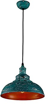 Ancien plafonnier vert cache-pot, lampe de style industriel rétro Loft Ferme rustique en fer forgé Luminaire suspendu Salle à manger Salon Cuisine Chambre Bar Café Internet Lustre Interesting
