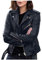 Rumity Damen Jacke Motorrad Lederimitat Stehkragen Mantel Kunstleder Jacke Bikerjacke mit Nieten Reißverschluss für Outdoor Herbst Frühling Damen Mantel Herbst Teddy Mantel Damen