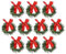 jojofuny 10 Stück Weihnachten Kerzenkranz Kerzenring Weihnachtskranz Adventskranz Kiefernkranz mit Schleife 4.5cm Winterkranz Tannen Girlande Kranz für Teelichter Säulen Tafelkerzen Tischdeko