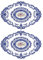 sourcing map 2 Stück Retro Spitze Tischset 30,5 x 40,6 cm Oval bestickt Tischsets Französisch Häkeldeckchen Untersetzer Cup Mat für Zuhause Hochzeit Dunkelblau