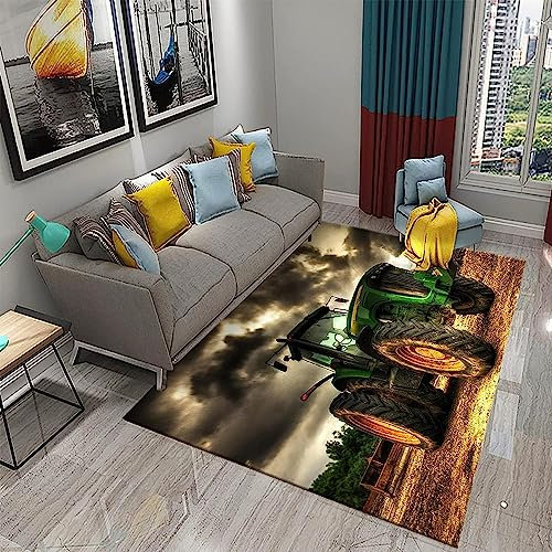 3D Abgenutzter Traktor Kinder Jungen Teppich Dekoration Schlafzimmer Kinderzimmer Wohnzimmer,Modern rutschfest Waschbar Flanell Kinderteppiche 120 X 180 cm -8A4F-R8M2-7O9B/L3E6-2P7M-J9S9-8I8R/T5V9-8G