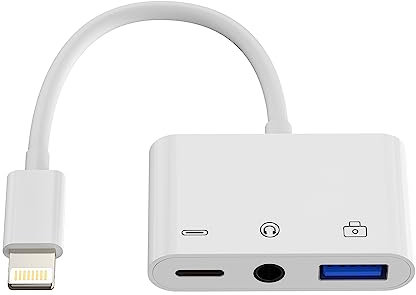 Lightning to 3.5mm Headphone Jack Cable(3in1)for iPhone OTG Adapter USB Charger AUX Dongle for Apple 14 13 12 11 Pro Max 7Plus for Ipad Audio Camera Card Reader Mouse Keyboard Memory Stick Flash Drive