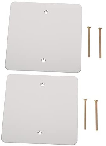 HOMOCONO 2pcs Stainless Steel Blank Outlet Cover Wall Plates for Electrical Junction Box, Metal Wall Hole Covers for Drywall Access Panel, Ceiling Cable Outlet Protection