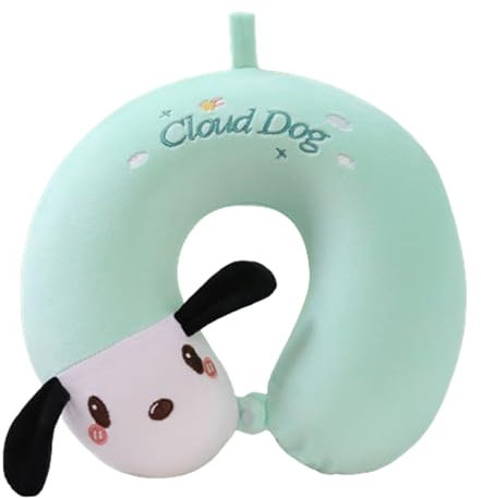 champracer Nackenkissen, Cartoon Tier Reisekissen Memory Foam Nackenkissen Nackenstütze, Niedlich Kinder Nackenkissen Erwachsene U-Geformte Nackenstützkissen für Reisen (Wolkenhund,30x30 cm)