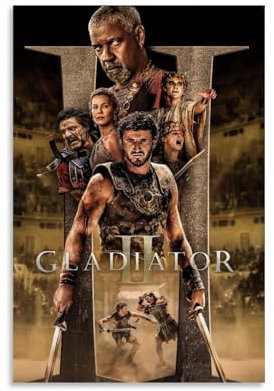 KKPLO Filmposter Gladiator II, dekoratives Gemälde, Leinwand, Wandposter und Kunstdruck, moderne Familienschlafzimmer-Dekoration, Poster, 30 x 45 cm
