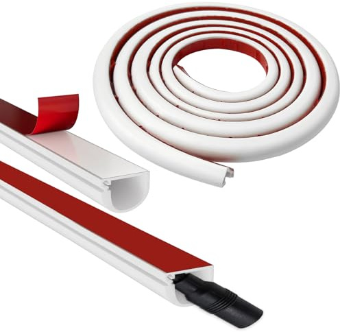 ARWIG Cable Trunking | 2m White Trunking for Electric Cables | Self Adhesive Trunking For Cable Tidy | Wire Covers for Cables | TV Cable Hider | Conduit Trunking for Hide Wires On Wall