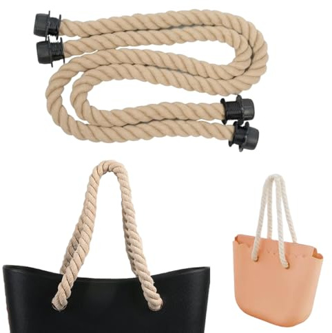 LuLiyLdJ 2 PCS Seilgriff Taschenhenkel, Baumwolle Taschengriffe für Handtaschen, Umhängetaschen Taschenbügel Taschen Verschluss für DIY Geldbeutel Handtasche Taschenzubehör