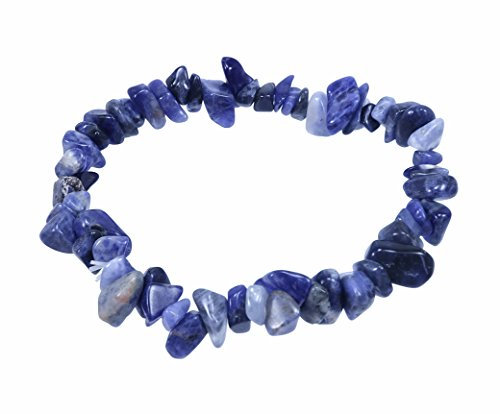 Lebensquelle Plus Sodalith Splitterarmband | Handgefertigtes Elastisches Stretch Splitter Armband | Echter natürlicher Edelstein (Sodalith)