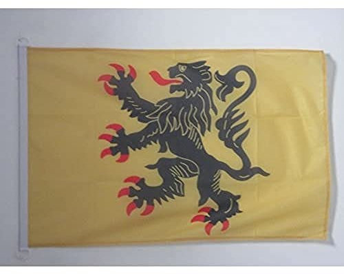 AZ FLAG - Drapeau Nord-Pas-de-Calais Spécial Extérieur - 150x90 cm - Drapeau Province Flandre Française En Maille Bloquée Avec Anneaux Plastiques Intégrés - 170g