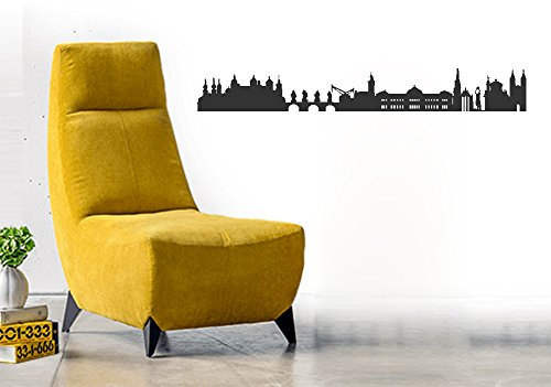 Wandtattoo Würzburg Skyline Wandsticker Wanddekoration - Moderne Stylische Deko Vorraum Wohnzimmer Schlafzimmer - Vinyl Decal 60cm grau