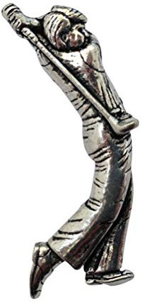 Ansteckpin Golfer | für den Hut oder das Revers | Perfekt zum Golf-Outfit | Anstecker Pin Button | Altsilber