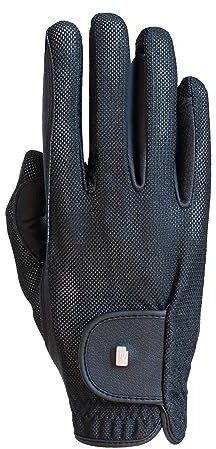 Roeckl Sports Reithandschuh ROECK-Grip LITE, Turnier Sommer Handschuh, Schwarz 6.5