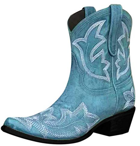 Stivali Invernali Donna Scarpe da Neve Stringati Pelliccia Caldo Snow Boots Caviglia Stivaletti Piatto Outdoor Stivali Scarpe con Tacco Basso Cowboy Knight (39,Blu)