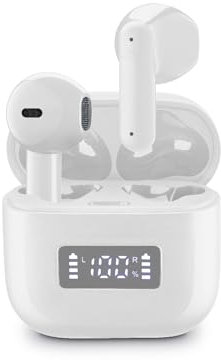 cellularline TONE Auricolari TWS Bluetooth A Capsula con ENC (Environmental Noise Cancelling), 4 Microfoni, Display LED, Total Play Time 20 Ore, Bianco