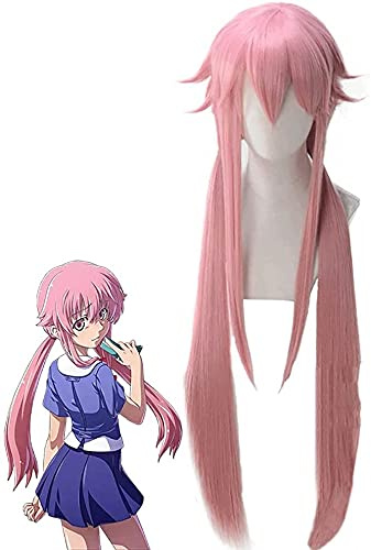 PerüCken FüR Future Diary Yuno Gasai, Erwachsene Haarteile Anime Cosplay Requisiten ZubehöR, Anwendbarer Anlass Halloween Party Karneval Nachtleben