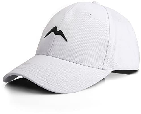 Momoshe Basecap Herren Baseball Cap Damen Sommer Weiß Kappe Damen Cap Männer Frauen Kappen Baumwoll Bergspitzen Stickerei Basic Verstellbar Atmungsaktiv Polo Outdoor Tennis