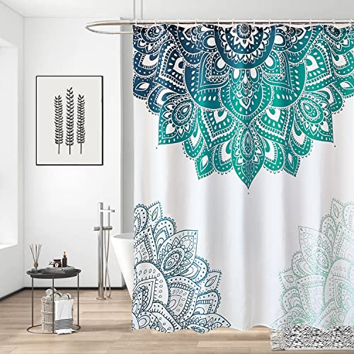 Trimming Shop Rideau de douche en polyester avec 12 crochets - Résistant à la moisissure - Imperméable - Lavable - 180 x 180 cm