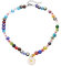 Adramata Bunte Perlenkette Damen Boho Halskette Bunte Daisy Halskette für Mädchen Sommer Halskette