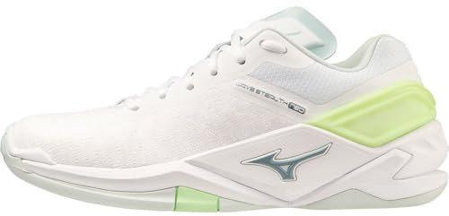 Mizuno Damen Wave Stealth Neo (W) Leichtathletik-Schuh, Weiß/Grün (White Glacial Ridge Patinagreen), 41 EU