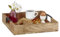 Relaxdays Plateau de Service, Bois de manguier, HxLxP : 7,5 x 35 x 35 cm, avec poignées, Support décoratif, Nature