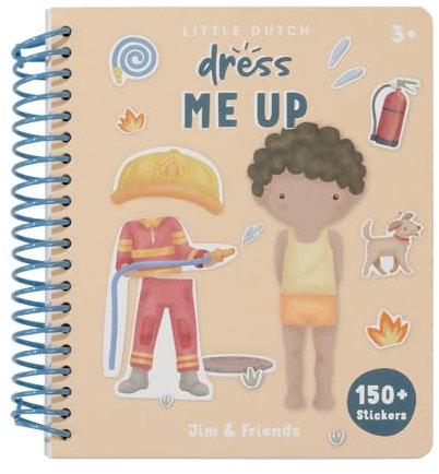 Little Dutch 125407 Stickerbuch Dress me up - Jim & Friends
